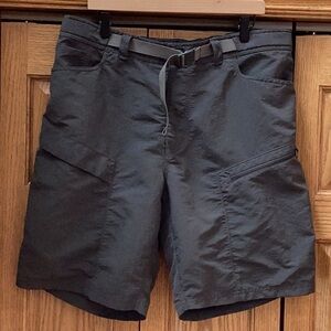 The North Face nylon charcoal gray, nylon cargo shorts with belt. Men’s size XL
